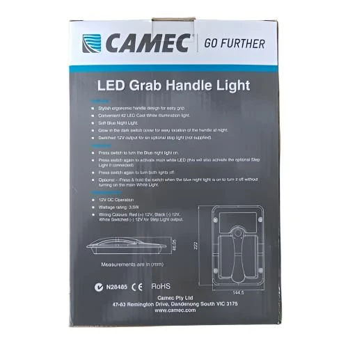 CAMEC LED GRAB HANDLE LIGHT WHITE BARGMAN CARAVAN 041480 5 CAMEC LED GRAB HANDLE LIGHT WHITE BARGMAN CARAVAN 041480 - Image 3