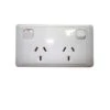 CMS DOUBLE WHITE 10AMP POWER OUTLET W/20AMP INSTALL COUPLERS. J16.2NW -Rv Parts Store 500 03620 Double10AMPGPOwith20AMP