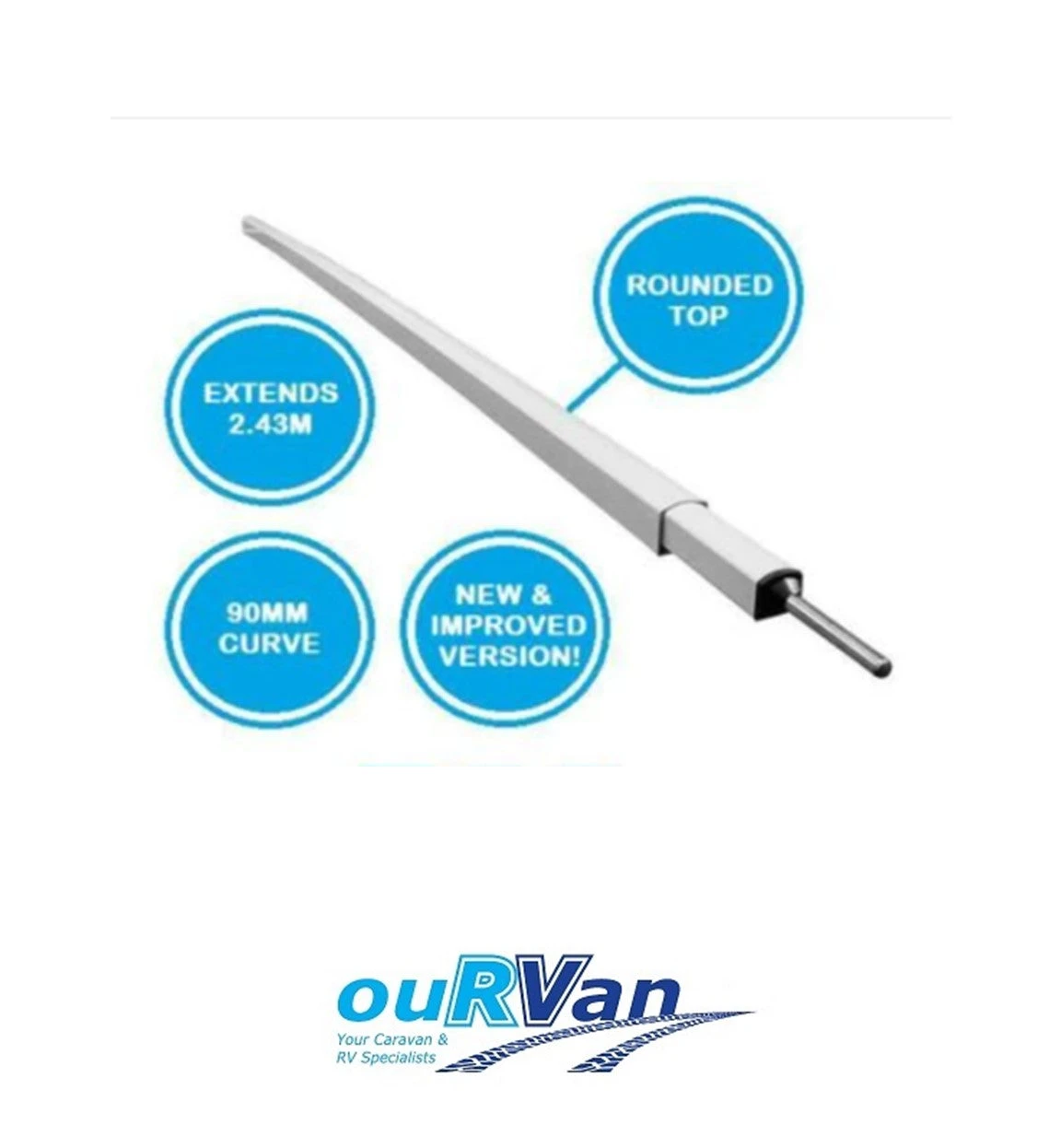SUPEX 563VA ACUTE CURVED CARAVAN AWNING RAFTER FOR ROLL-OUT ROOF TENSION SUPPORT 4 SUPEX 563VA ACUTE CURVED CARAVAN AWNING RAFTER FOR ROLL-OUT ROOF TENSION SUPPORT - Image 2
