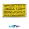 GAS CYLINDER COMPARTMENT WARNING LABEL 66-CCWL -Rv Parts Store 66 CCWL GASCYLINDERCOMPARTMENTWARNINGLABEL 01