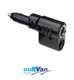 NARVA ACCESSORY PLUG WITH ADJUSTABLE TWIN SOCKETS (BLISTER PACK OF 1)