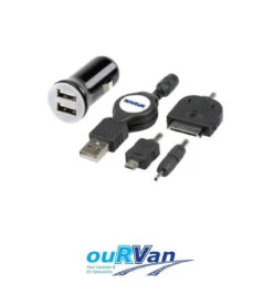 NARVA 81054BL TWIN USB POWER ADAPTOR KIT 12V - 24V CARAVAN ACCESSORY