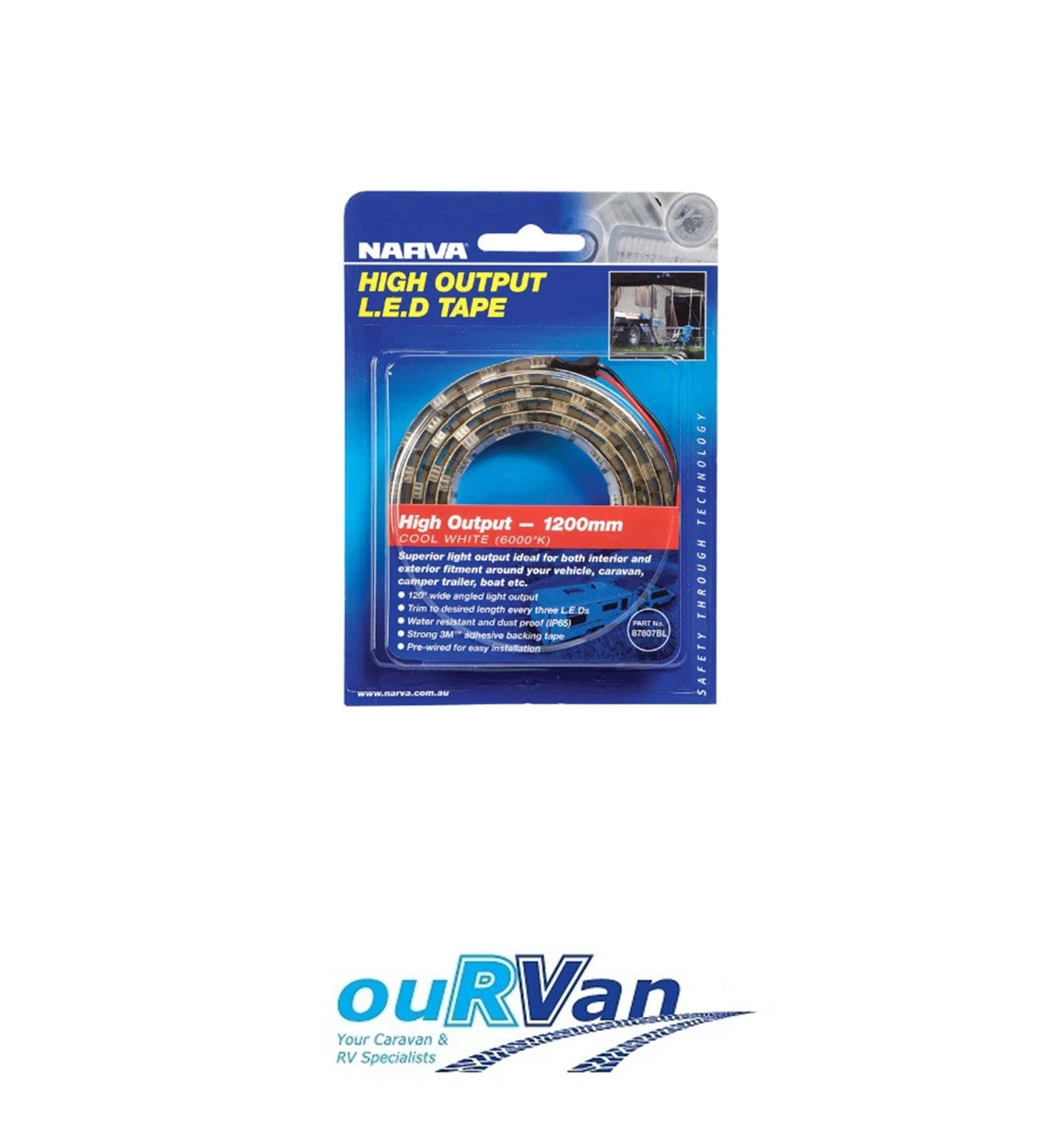 NARVA 12V 600mm HIGH OUTPUT COOL WHITE LED TAPE (BLISTER PACK OF 1) 87806BL 4 NARVA 12V 600mm HIGH OUTPUT COOL WHITE LED TAPE (BLISTER PACK OF 1) 87806BL - Image 2