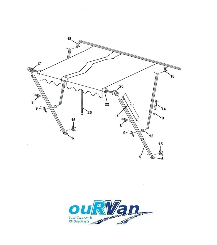 CAREFREE AWNING BRACE SLIDE ASSEMBLY 200-34090 R00405 CARAVAN PARTS 4 CAREFREE AWNING BRACE SLIDE ASSEMBLY 200-34090 R00405 CARAVAN PARTS - Image 2