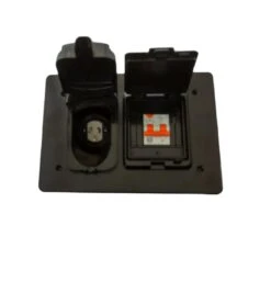 RCD/INLET ENCLOSURE AREIAL BLACK POWER INLET WITH RCD RCDAREIALBOXBLK